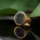 bloodstone coat of arms signet ring by Danelian Jewelry