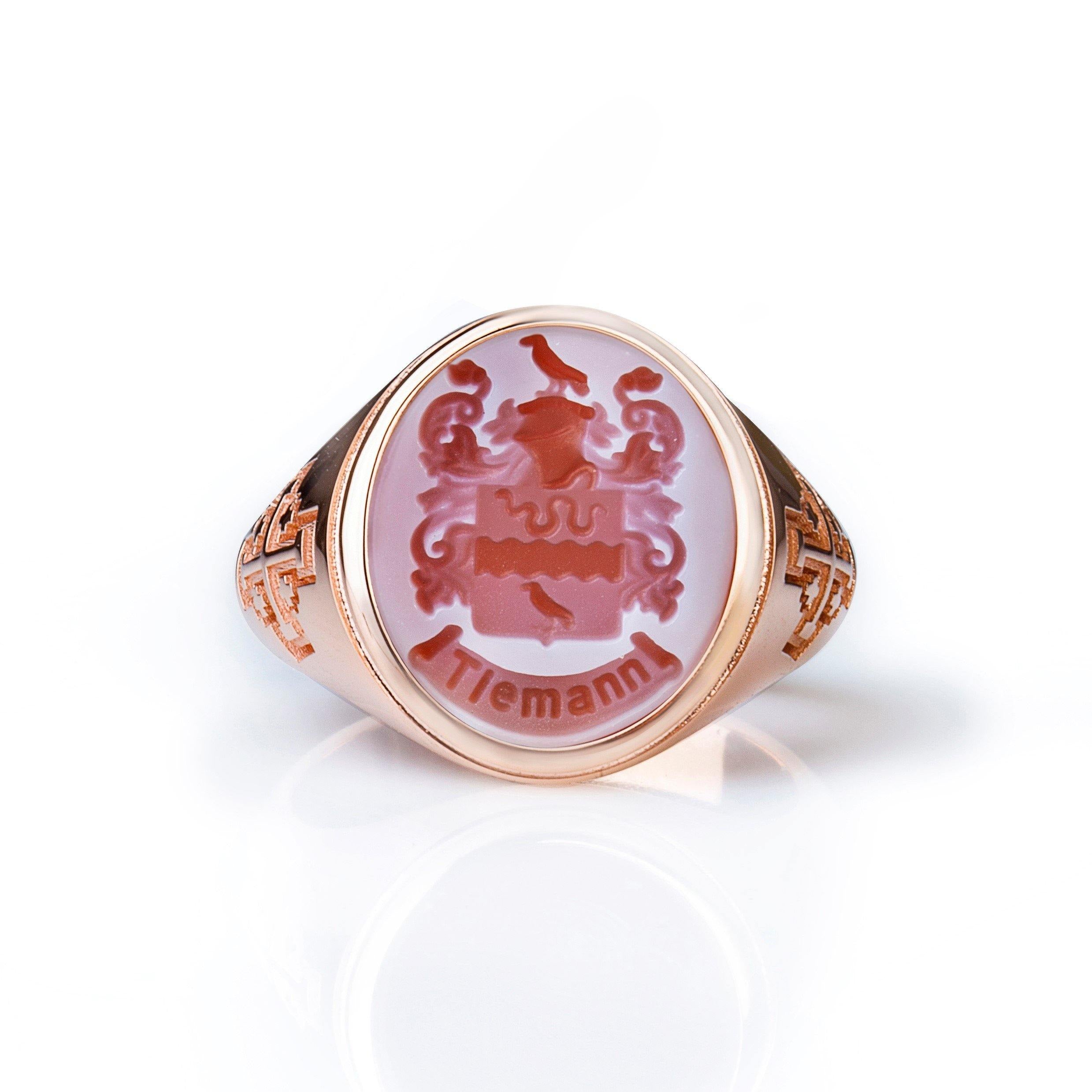 ORANGE AGATE TIEMANN RING - Danelian Jewelry