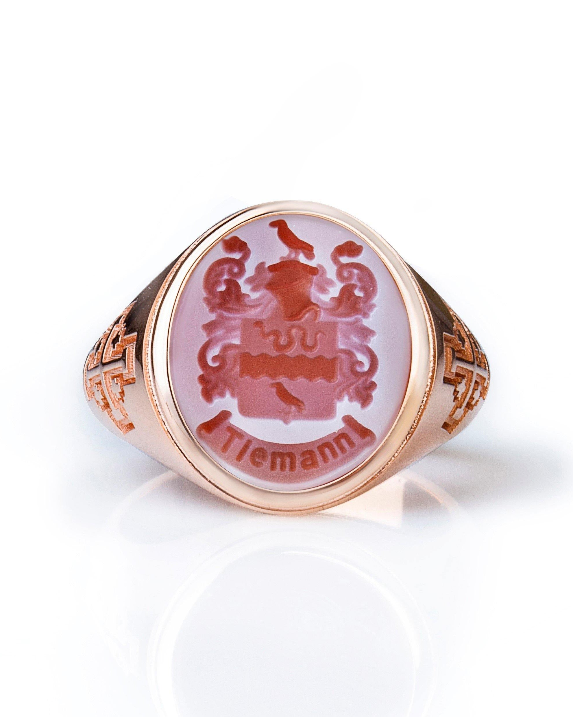 ORANGE AGATE TIEMANN RING - Danelian Jewelry