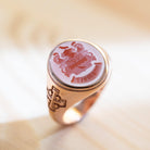 ORANGE AGATE TIEMANN RING - Danelian Jewelry