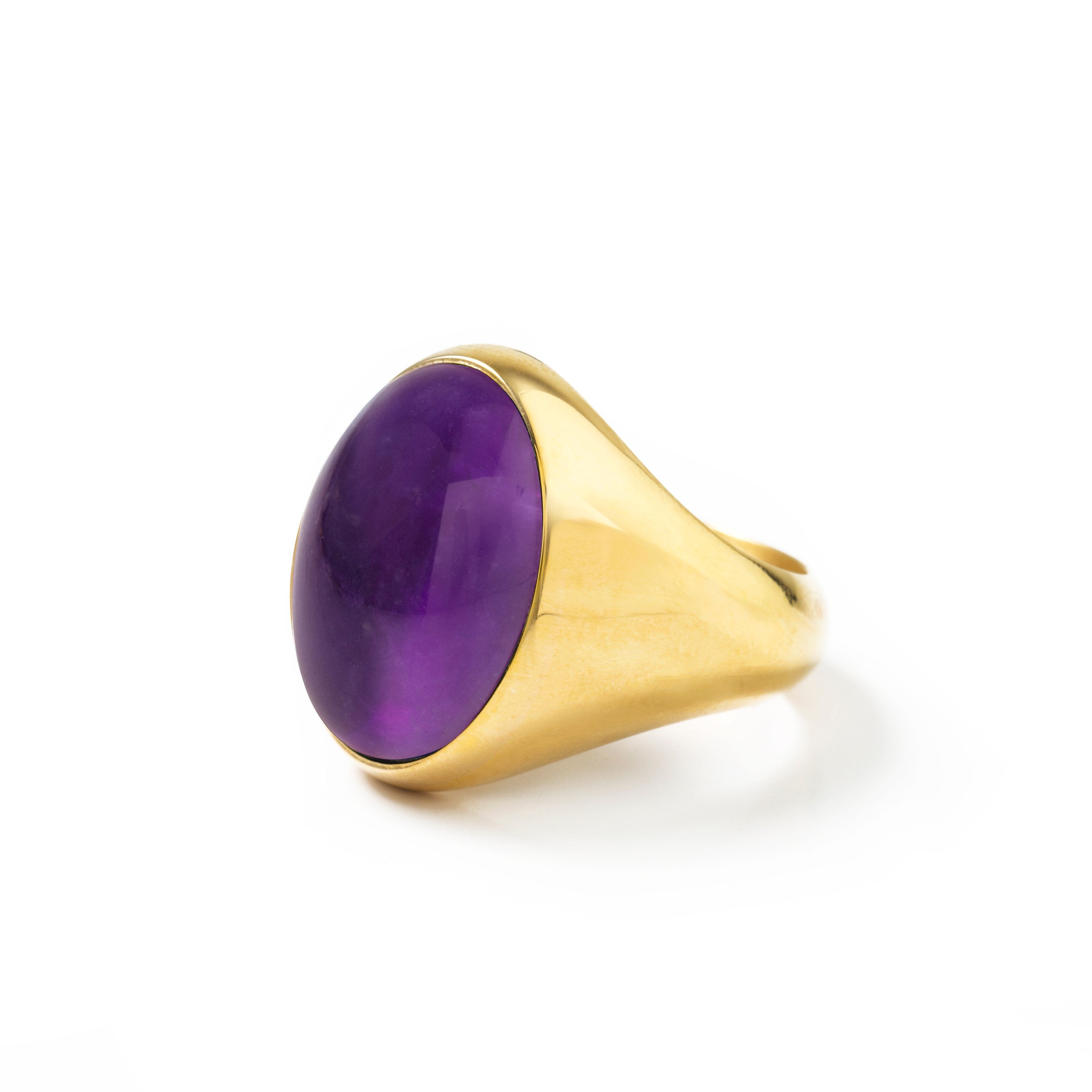 LARGE AMETHYST SIGNET RING - Danelian Jewelry