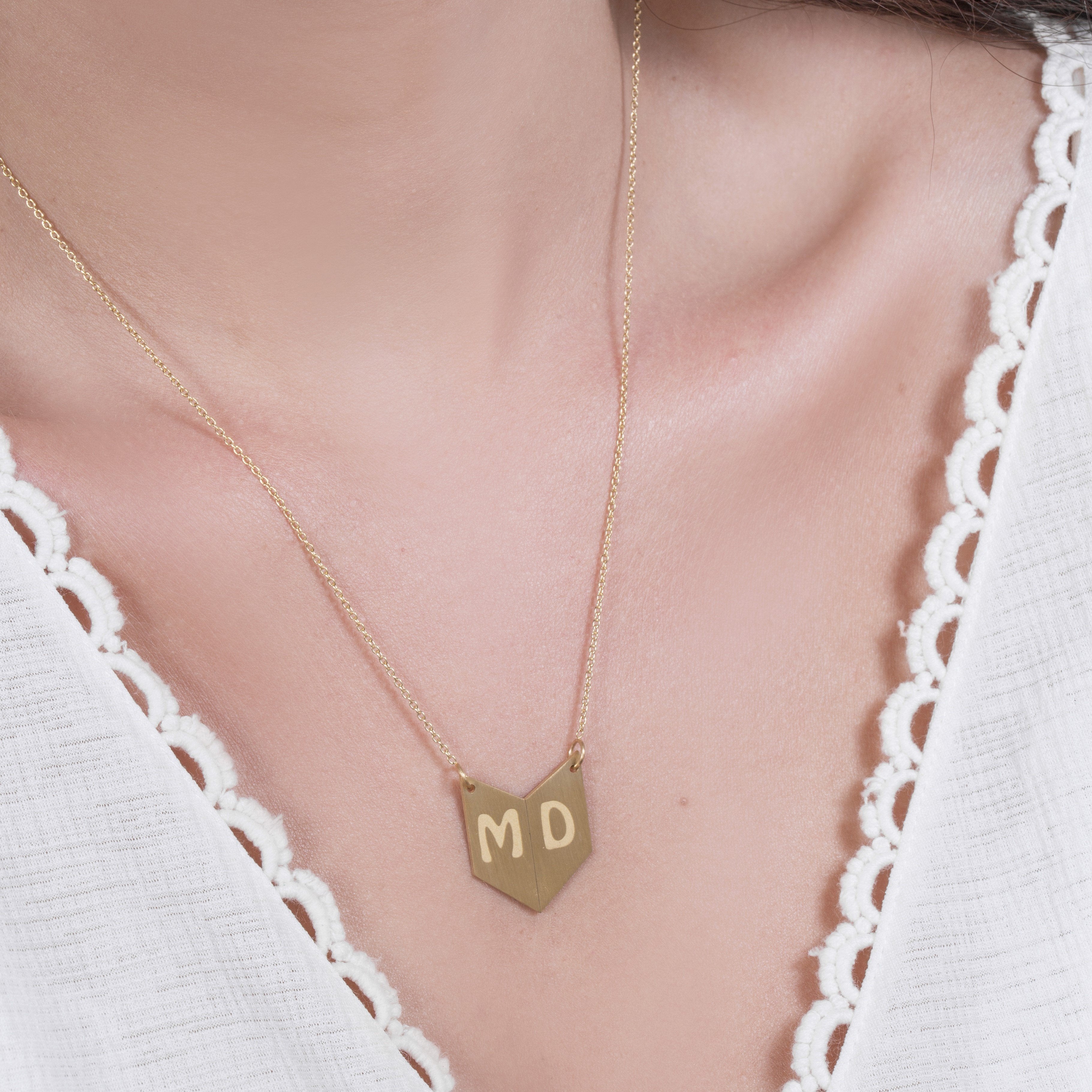 TWO LETTER NECKLACE - Danelian Jewelry