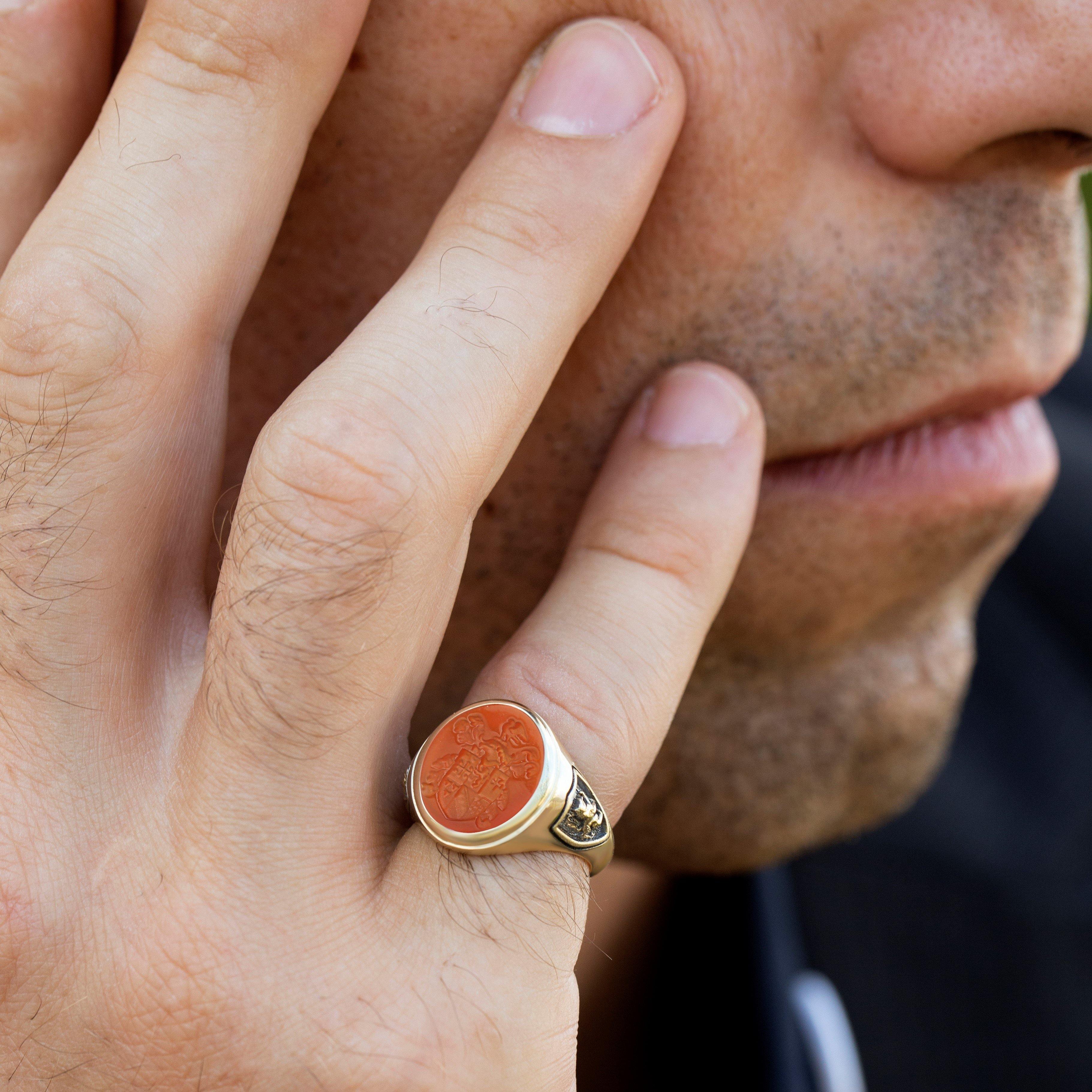 CARNELIAN BIRD RING - Danelian Jewelry