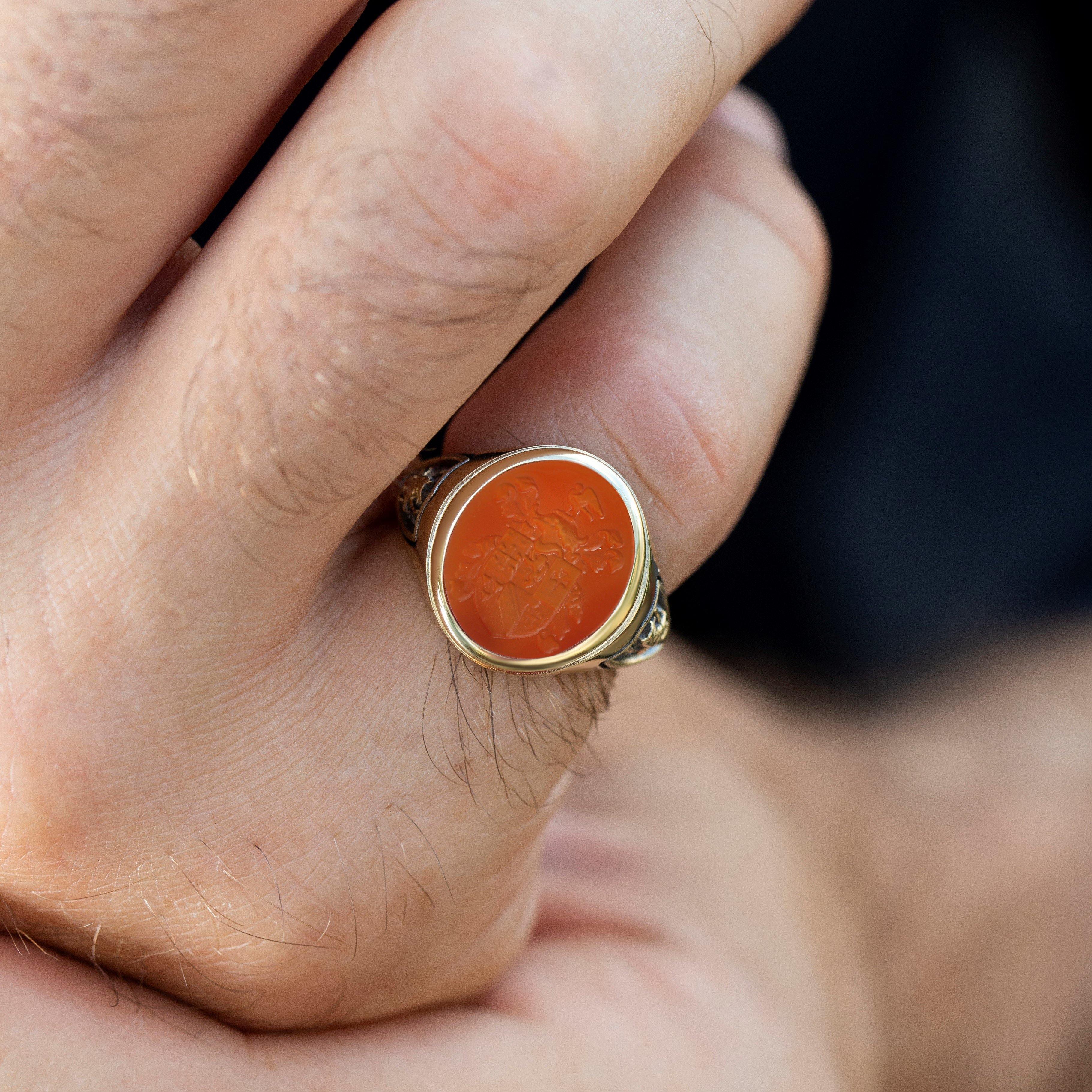 CARNELIAN BIRD RING - Danelian Jewelry