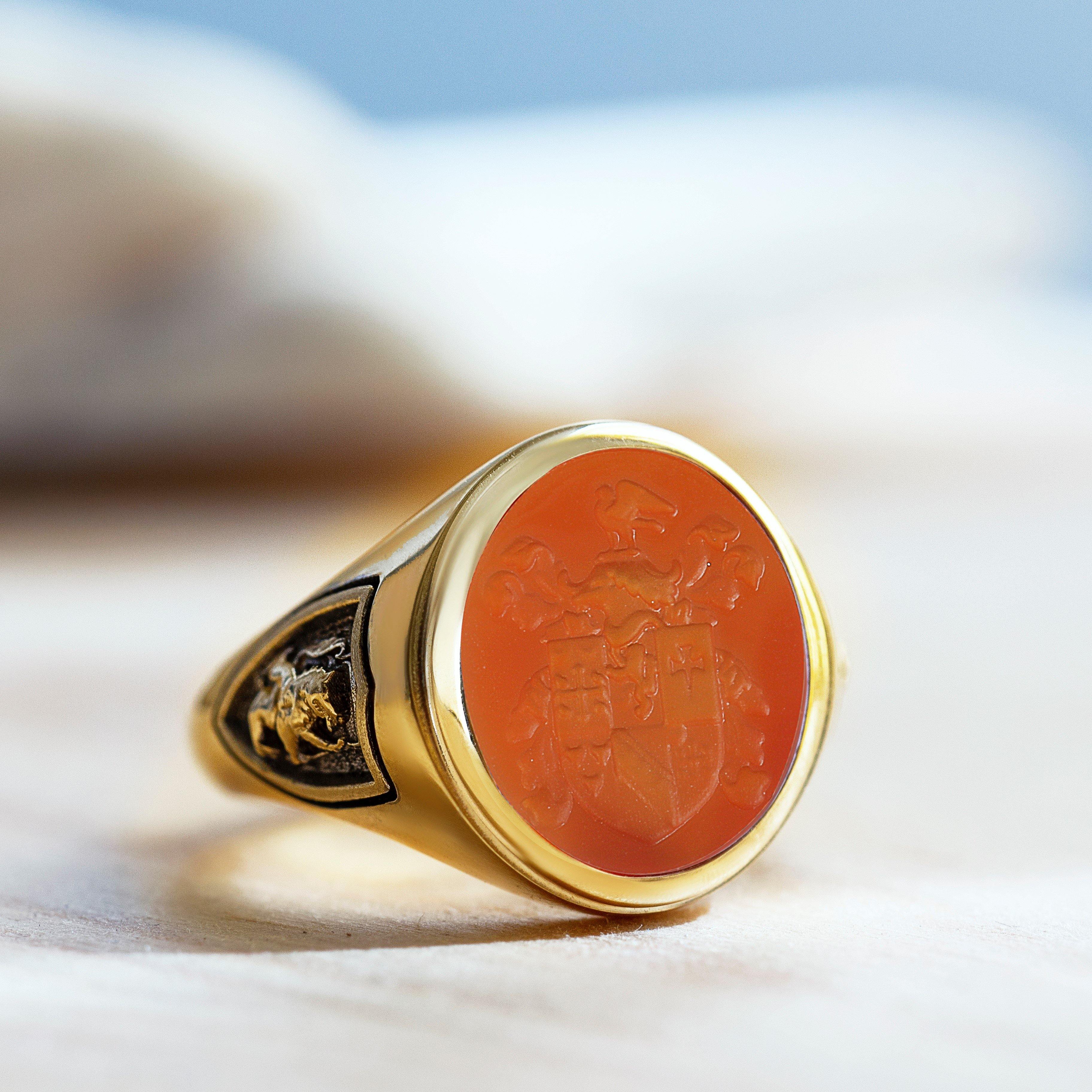 CARNELIAN BIRD RING - Danelian Jewelry