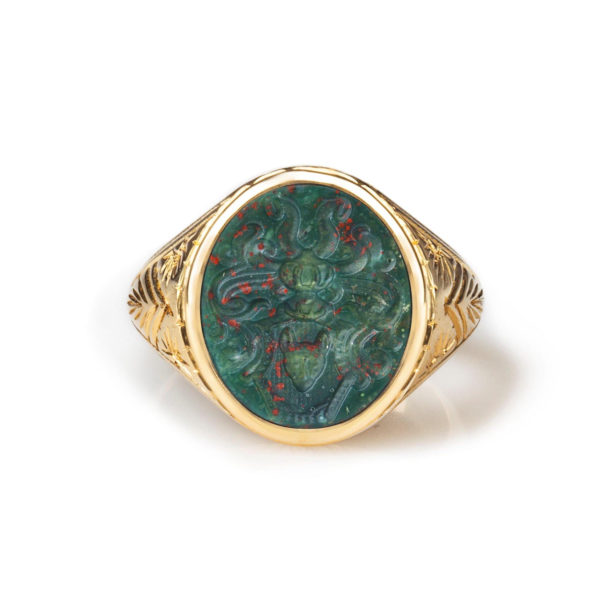 BLOODSTONE FAMILY CREST RING - Danelian Jewelry