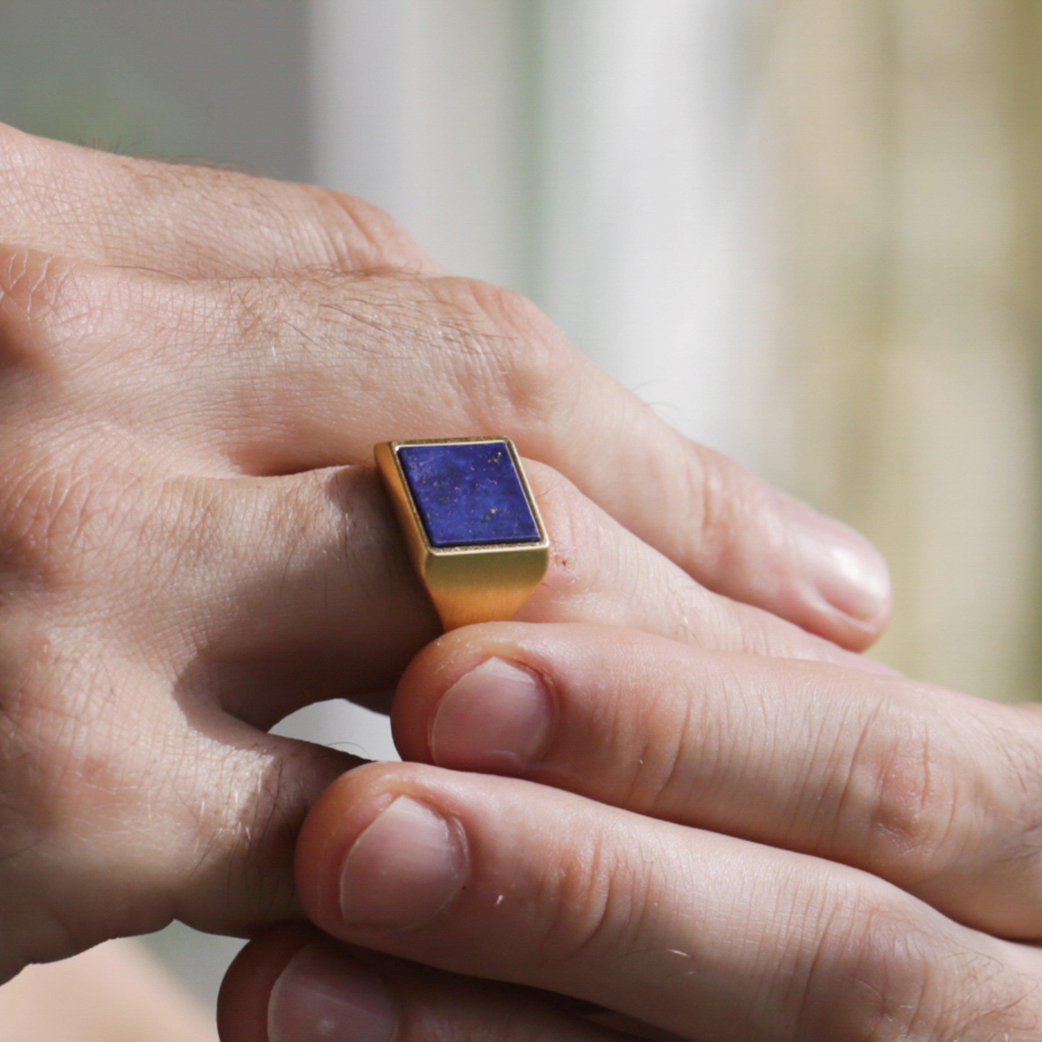 LAPIS LAZULI SIGNET RING - Danelian Jewelry