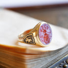 ORANGE AGATE CREST RING - Danelian Jewelry