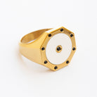 WHITE ENAMEL RING - Danelian Jewelry