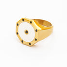 WHITE ENAMEL RING - Danelian Jewelry