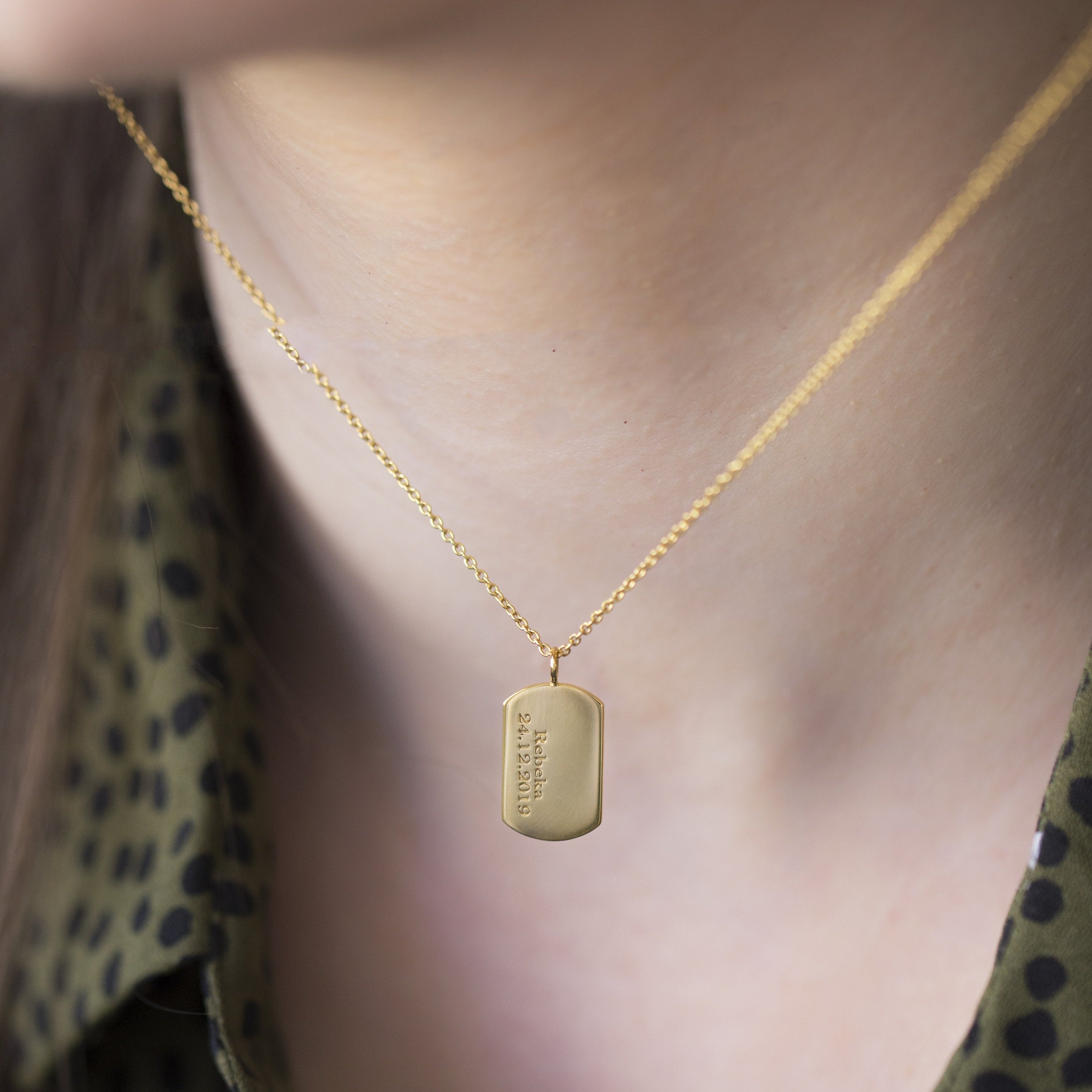 ENGRAVED TAG NECKLACE - Danelian Jewelry