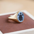 BLUE AGATE FAMILY CREST RING - Danelian Jewelry
