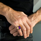 LARGE AMETHYST SIGNET RING - Danelian Jewelry