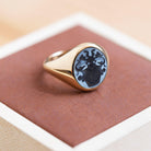 BLUE AND BLACK AGATE RING - Danelian Jewelry