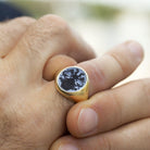 BLUE AND BLACK AGATE RING - Danelian Jewelry