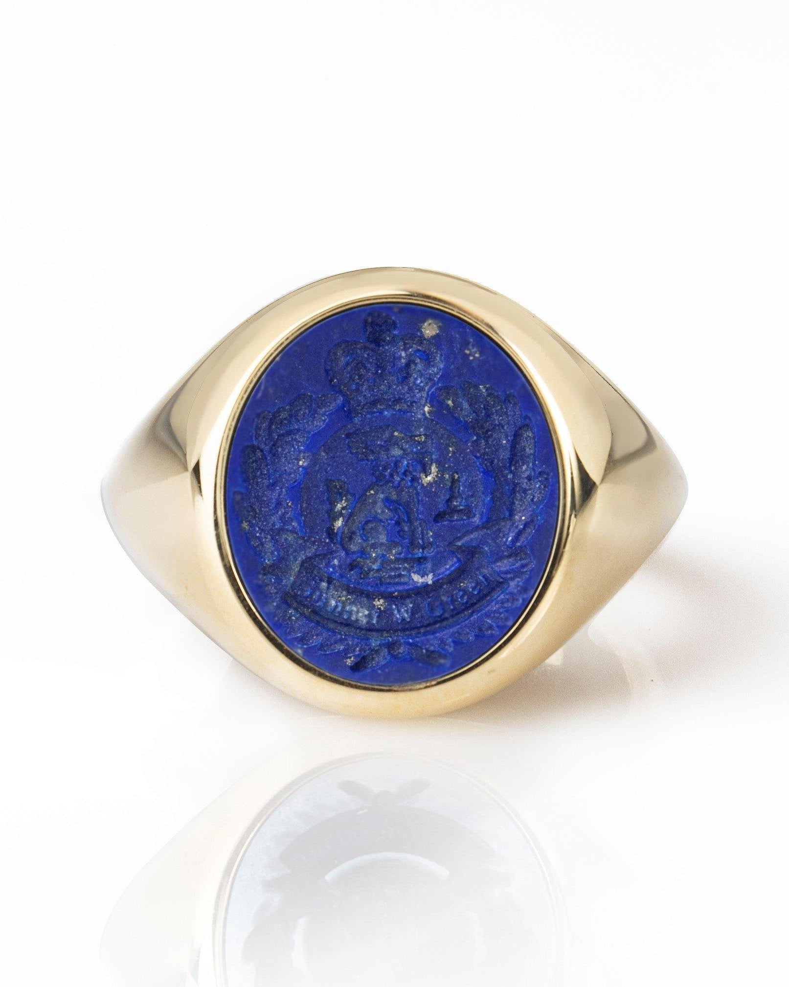 LAPIS LAZULI FAMILY CREST RING - Danelian Jewelry