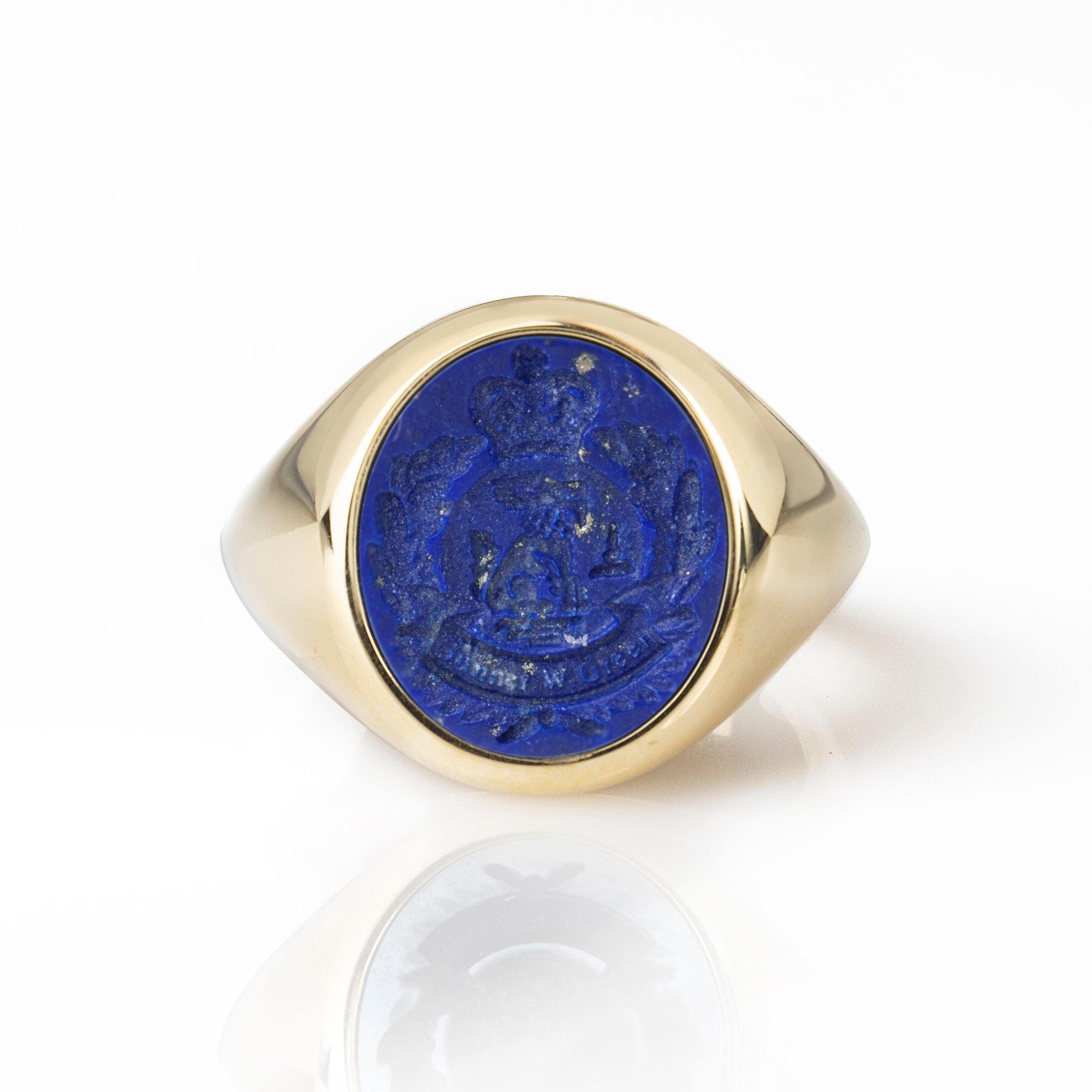 LAPIS LAZULI FAMILY CREST RING - Danelian Jewelry