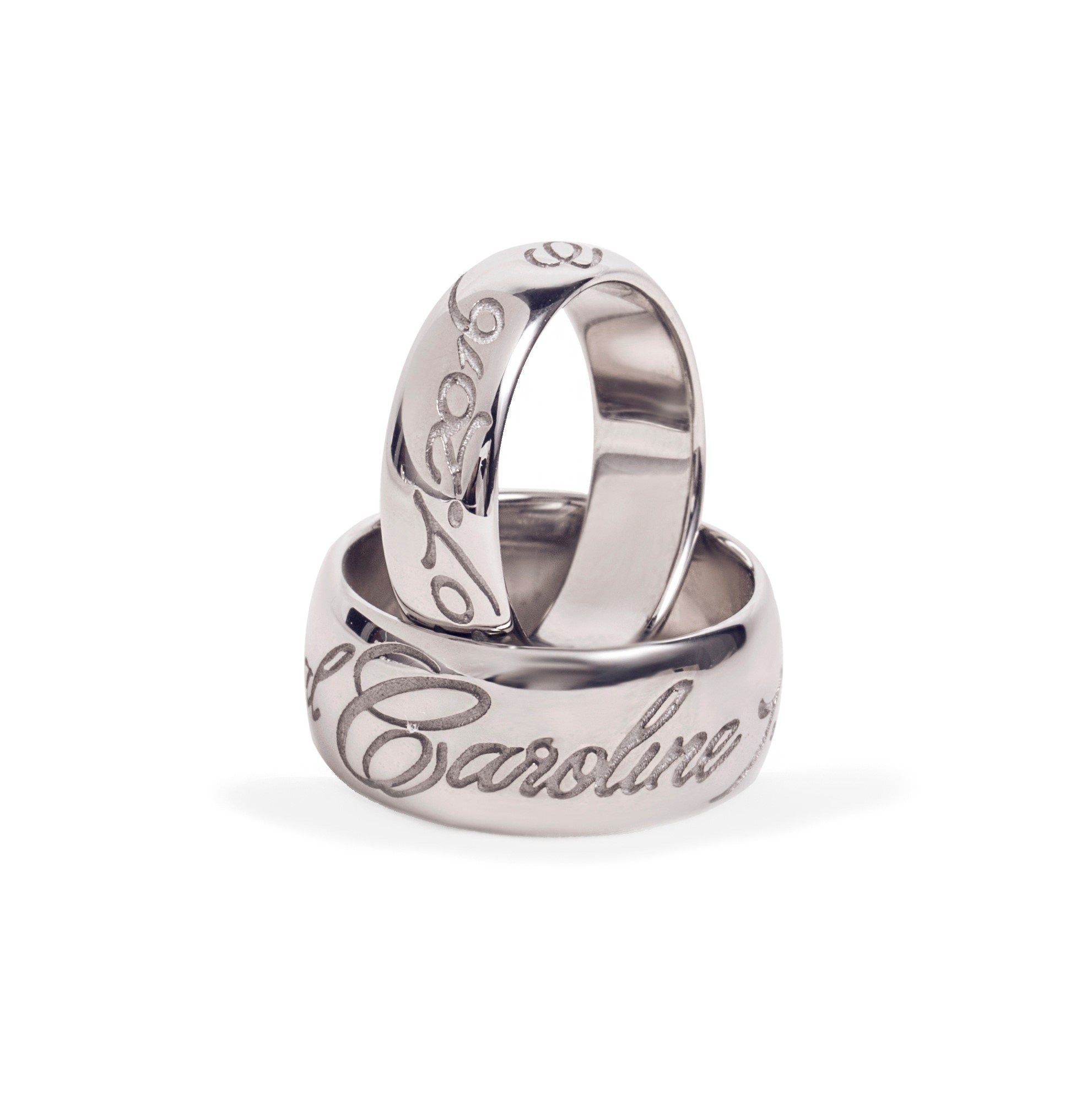 ENGRAVED WEDDING BAND SET - Danelian Jewelry