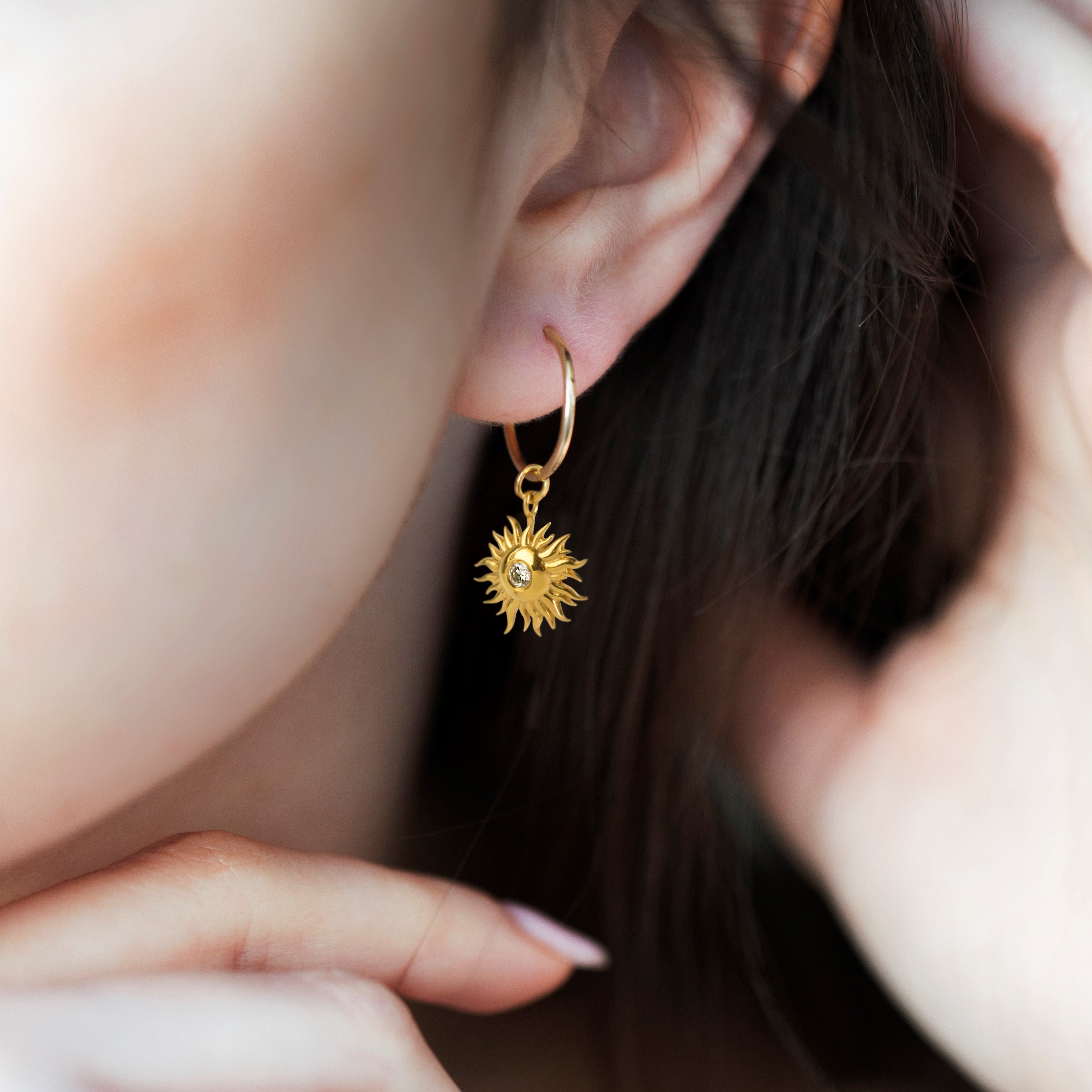 DIAMOND SUN EARRING - Danelian Jewelry