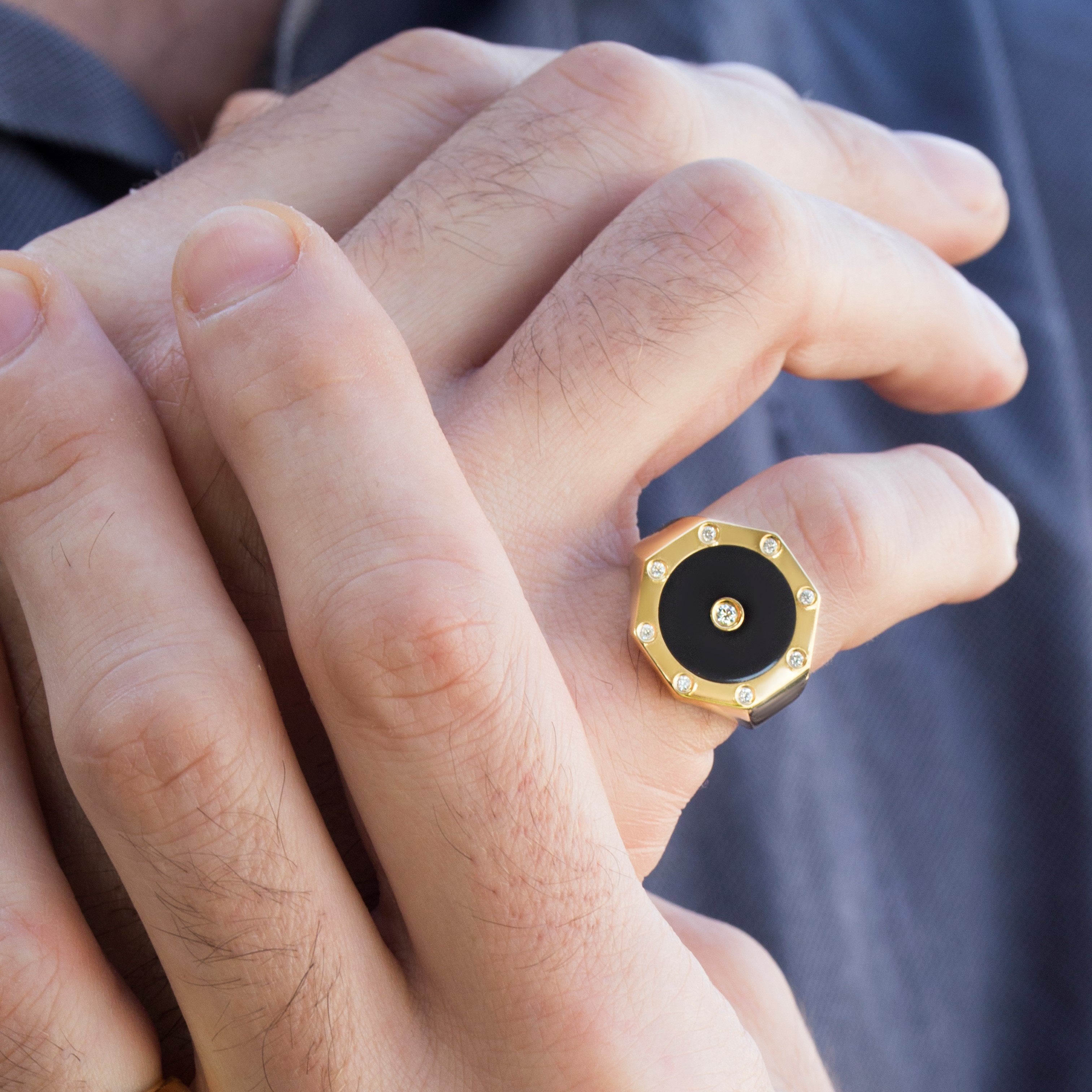 BLACK ENAMEL RING - Danelian Jewelry