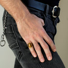 LARGE TIGER EYE SIGNET RING - Danelian Jewelry