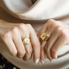 SQUARE LETTER RING - Danelian Jewelry