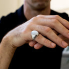LARGE MOONSTONE SIGNET RING - Danelian Jewelry