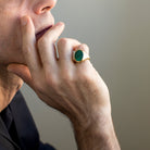 LARGE GREEN ONYX SIGNET RING - Danelian Jewelry
