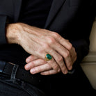 LARGE GREEN ONYX SIGNET RING - Danelian Jewelry