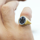 BLUE AGATE GUNNER RING - Danelian Jewelry