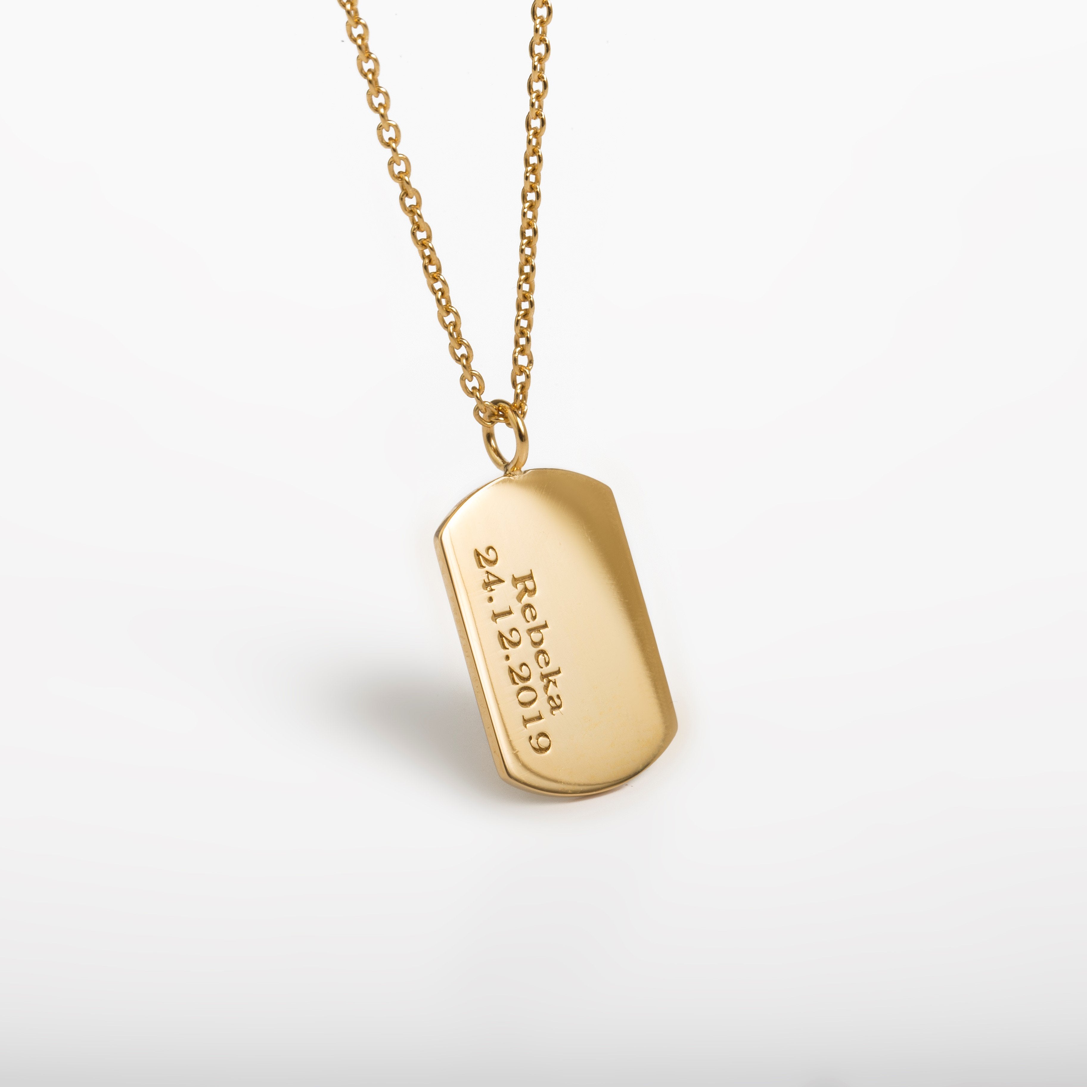 ENGRAVED TAG NECKLACE - Danelian Jewelry