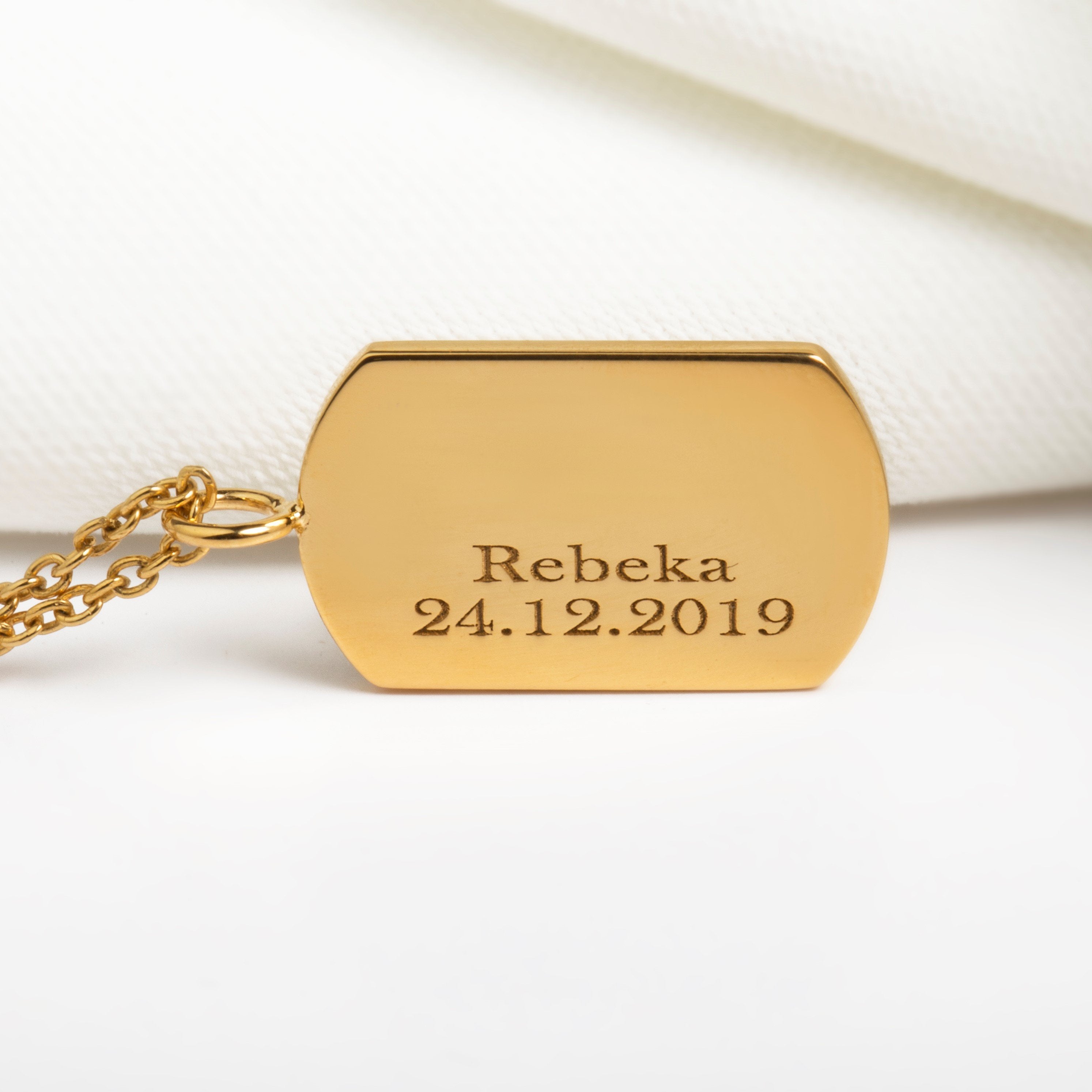 ENGRAVED TAG NECKLACE - Danelian Jewelry