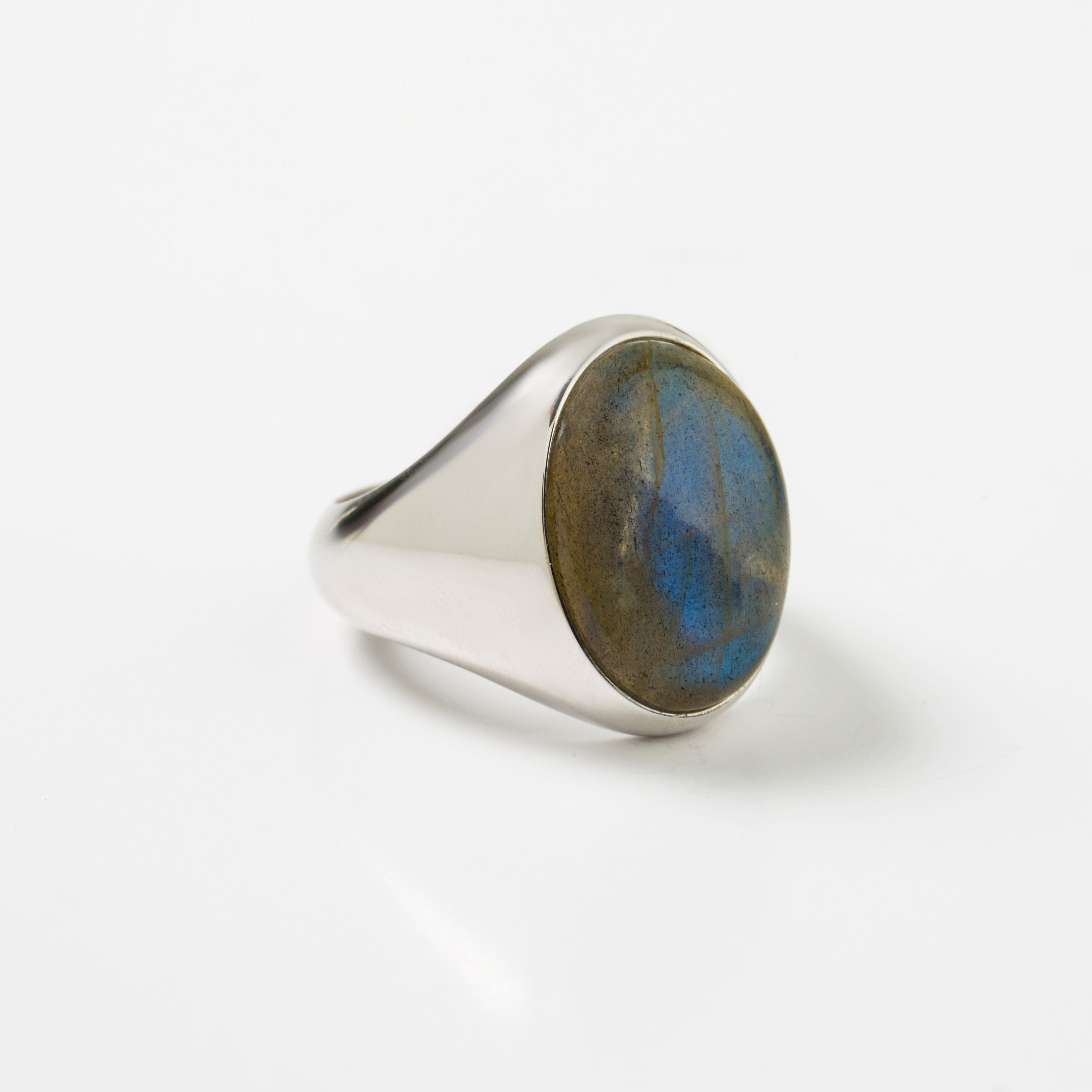 LARGE LABRADORITE SIGNET RING - Danelian Jewelry
