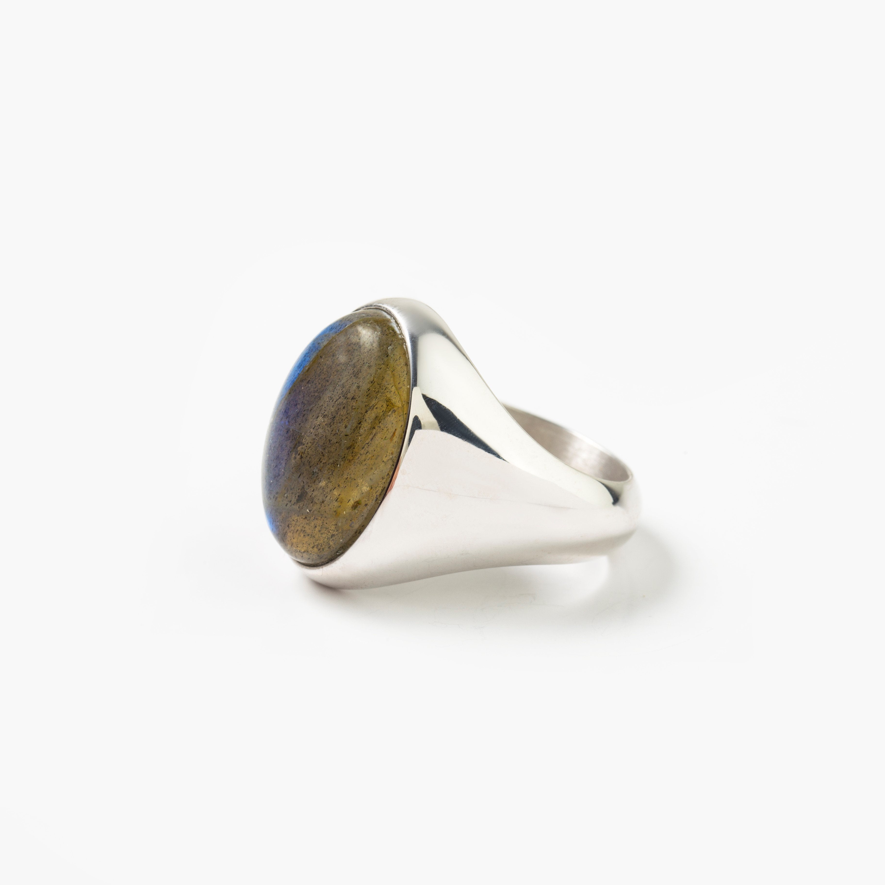 LARGE LABRADORITE SIGNET RING - Danelian Jewelry