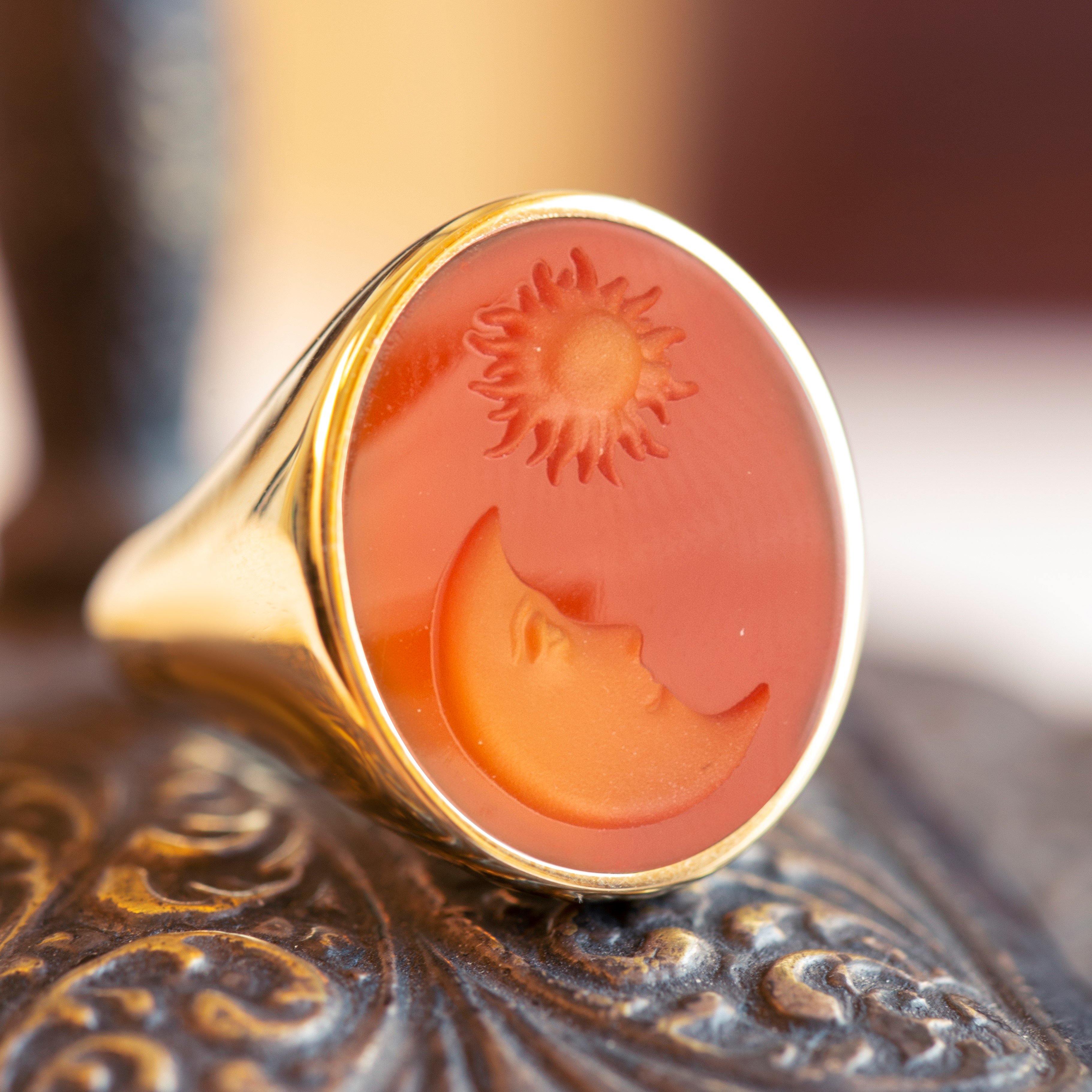 CARNELIAN MOON RING - Danelian Jewelry