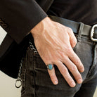 LARGE LABRADORITE SIGNET RING - Danelian Jewelry