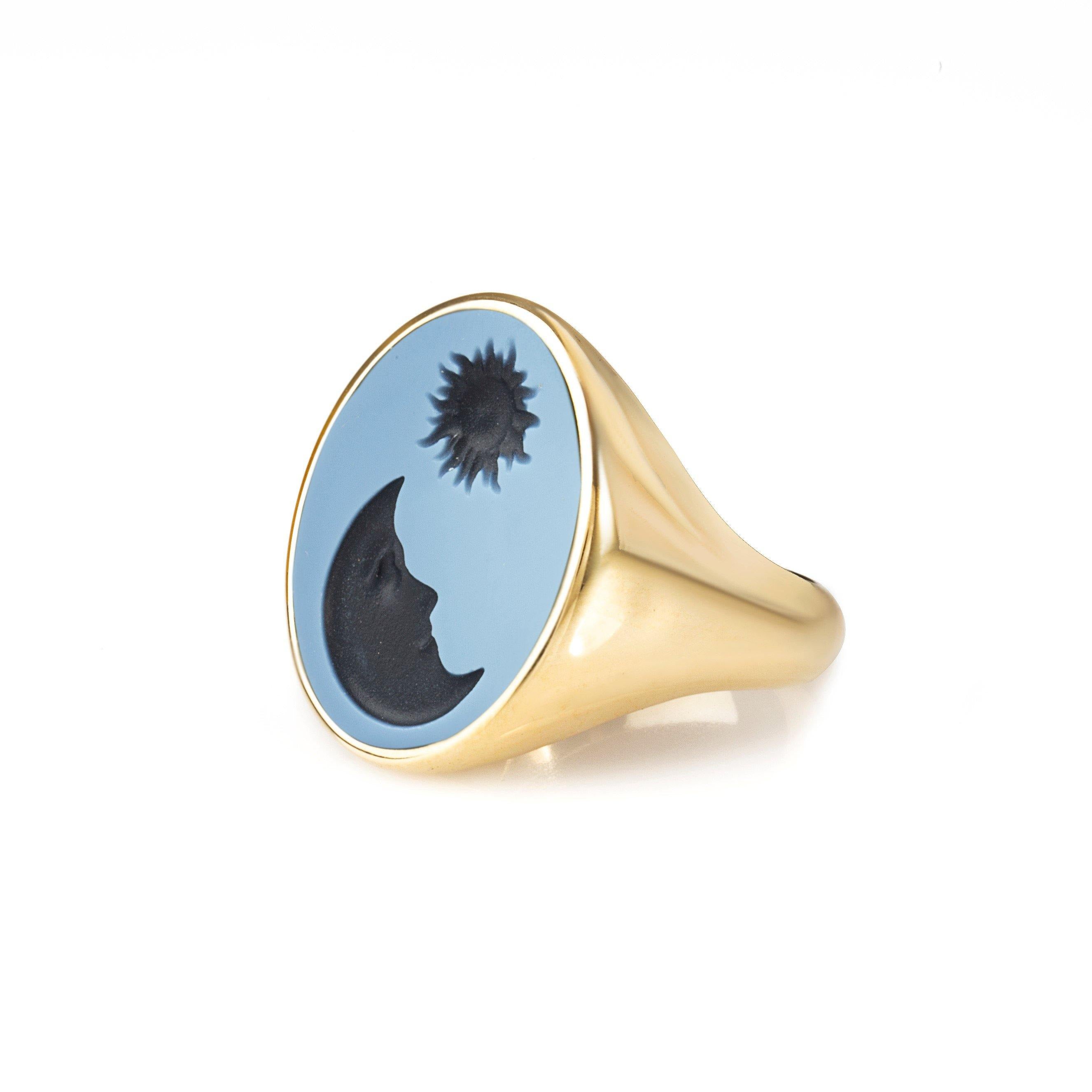 AGATE MOON RING - Danelian Jewelry