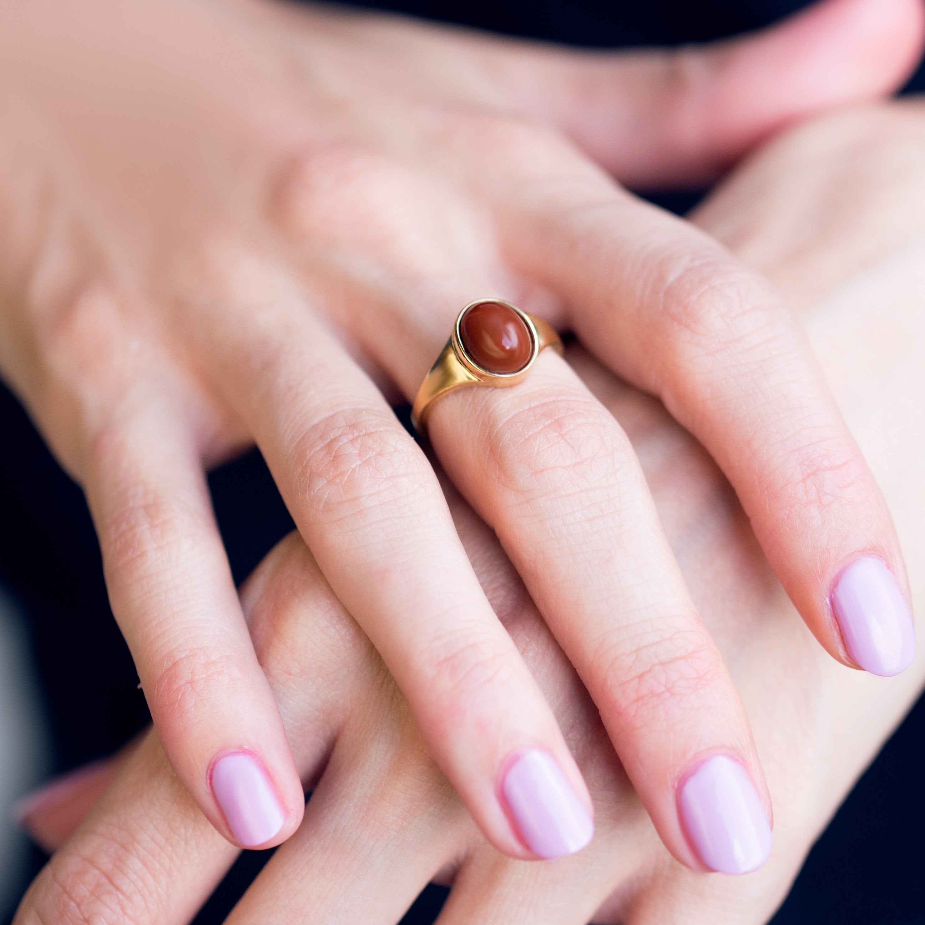 MINIMALIST GEMSTONE SIGNET RING - Danelian Jewelry