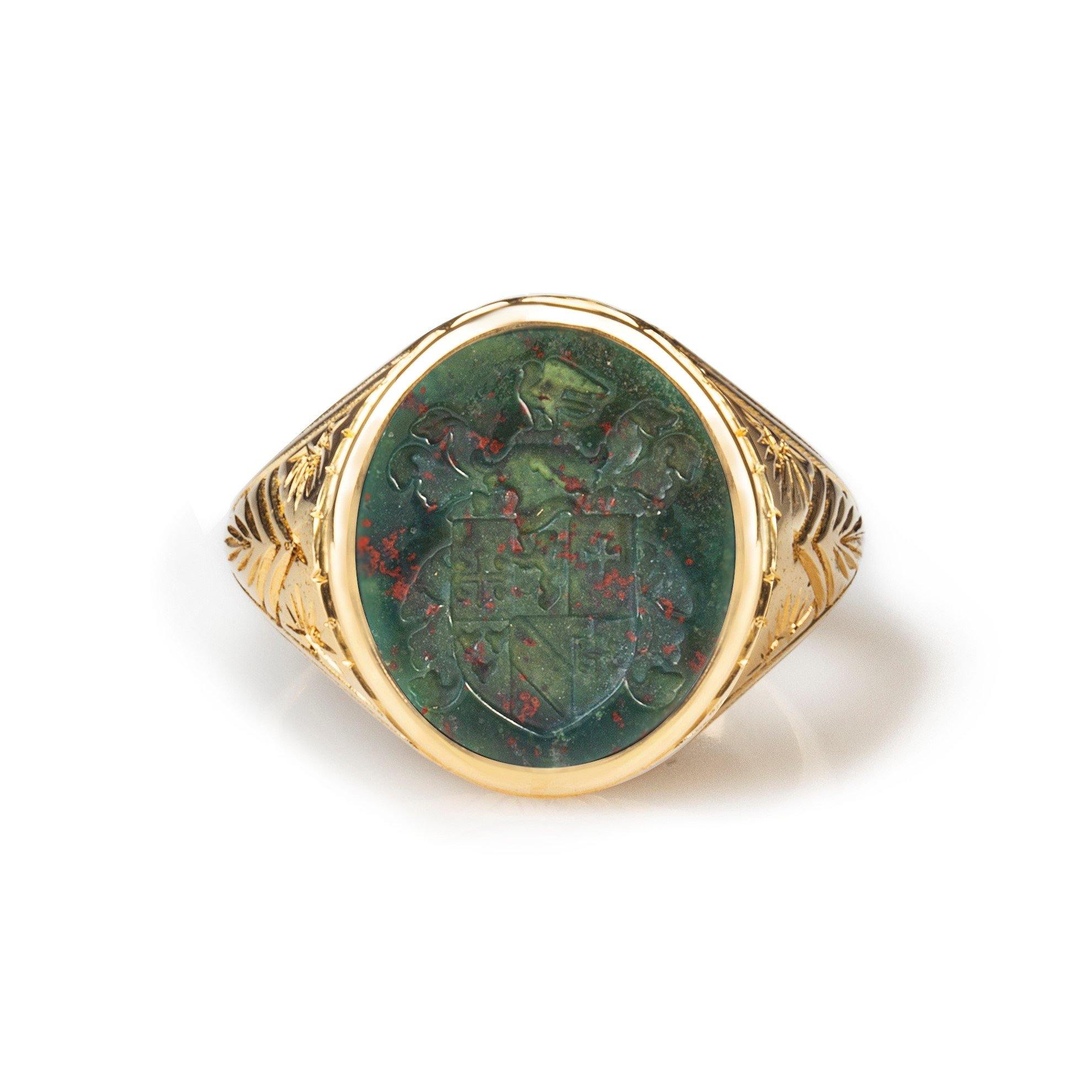 BLOODSTONE BIRD RING - Danelian Jewelry