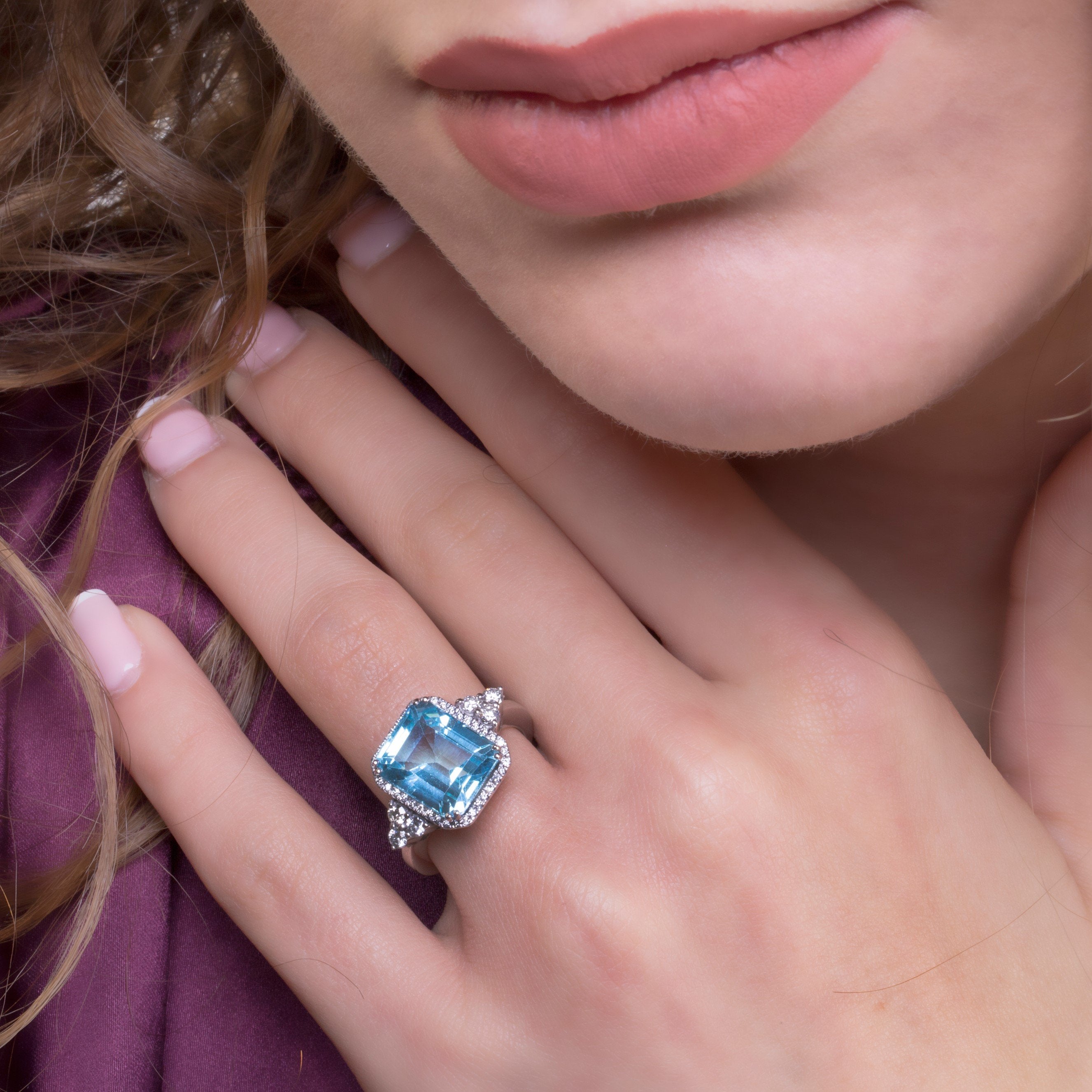 AQUAMARINE DIAMOND RING - Danelian Jewelry