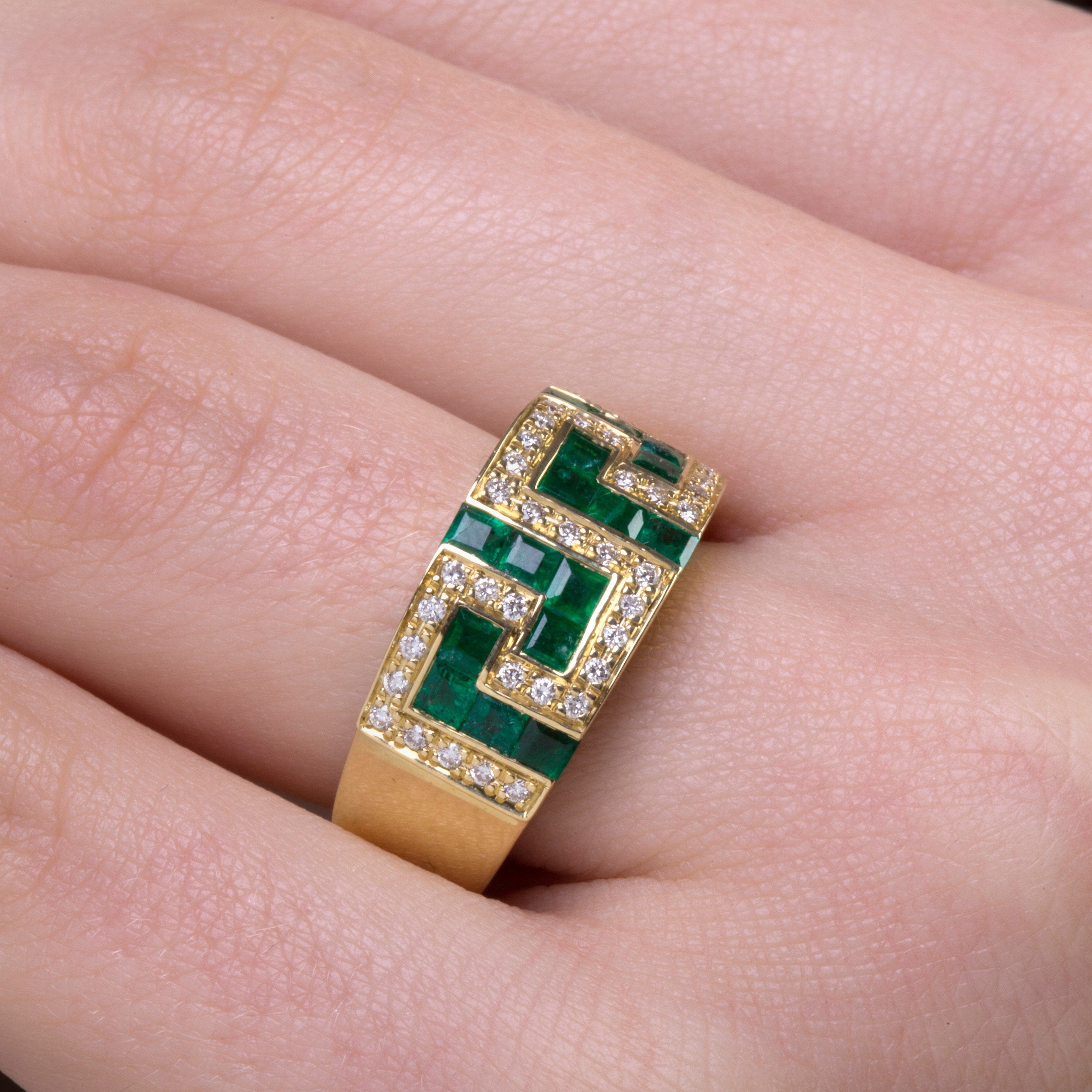 GREEK KEY RING - Danelian Jewelry