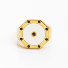 WHITE ENAMEL RING - Danelian Jewelry