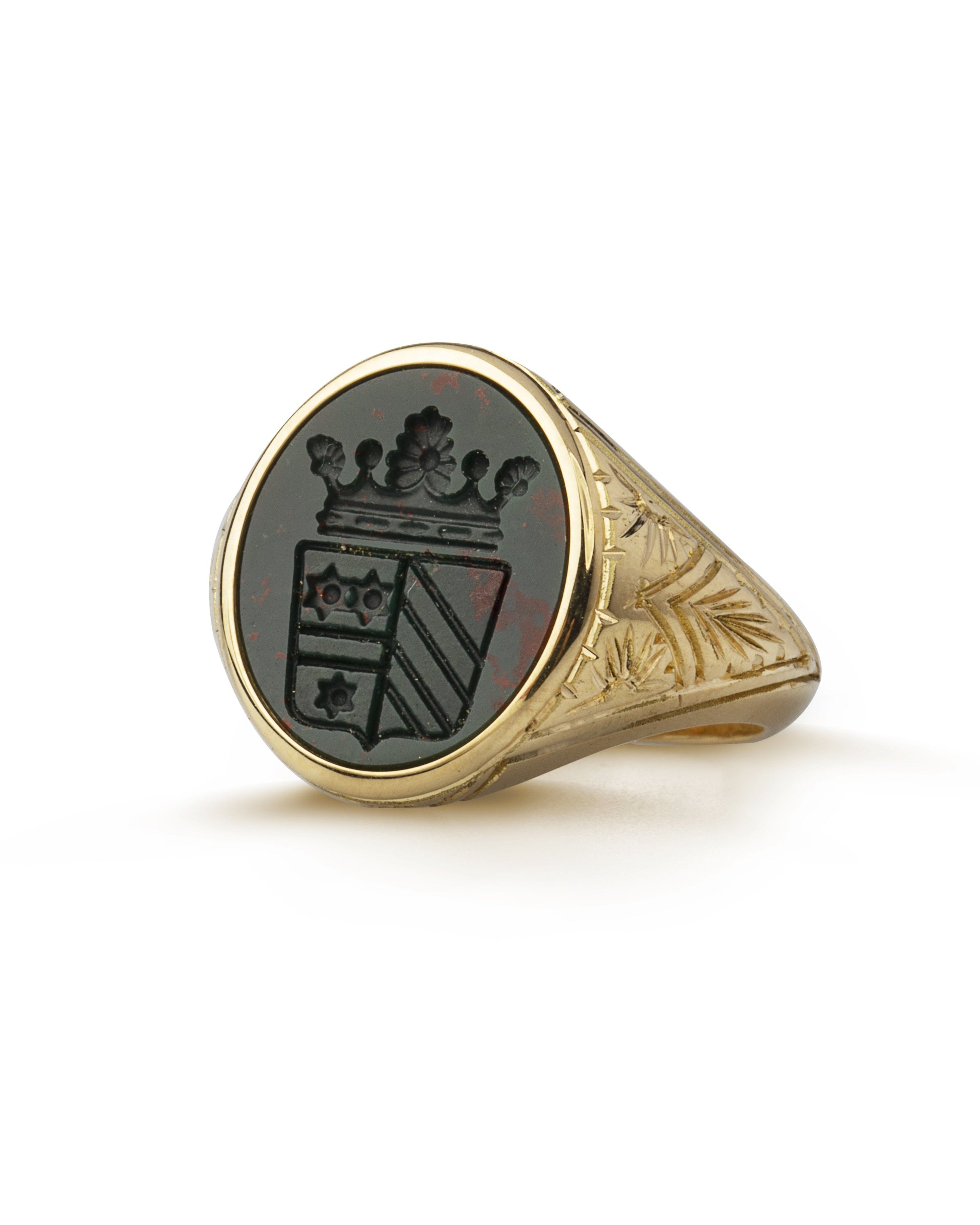 bloodstone family crest signet ring by Danelian Jewelry