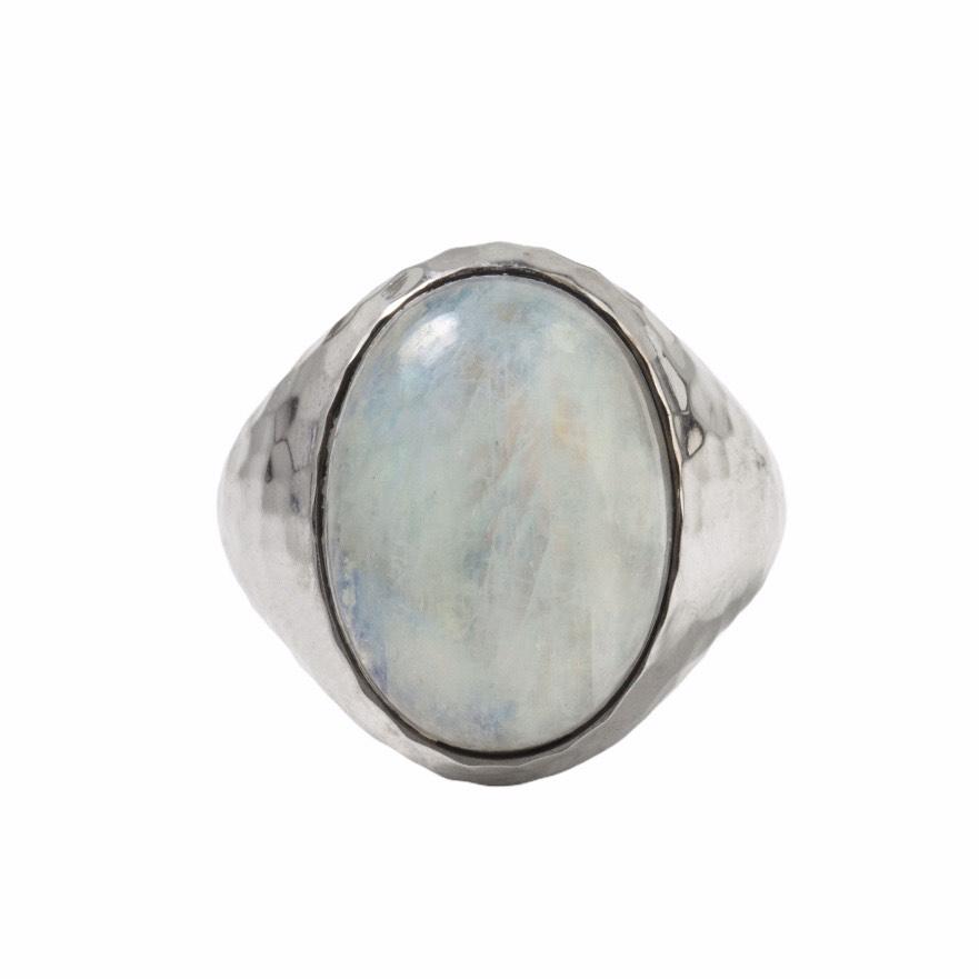 LARGE MOONSTONE SIGNET RING - Danelian Jewelry