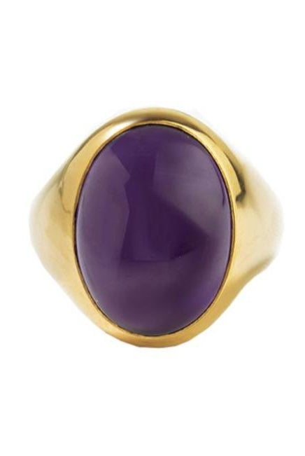 LARGE AMETHYST SIGNET RING - Danelian Jewelry