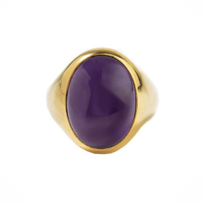 LARGE AMETHYST SIGNET RING - Danelian Jewelry