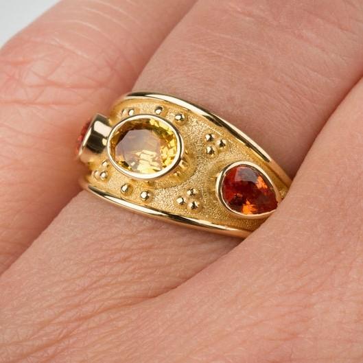 CITRINE BYZANTINE RING - Danelian Jewelry