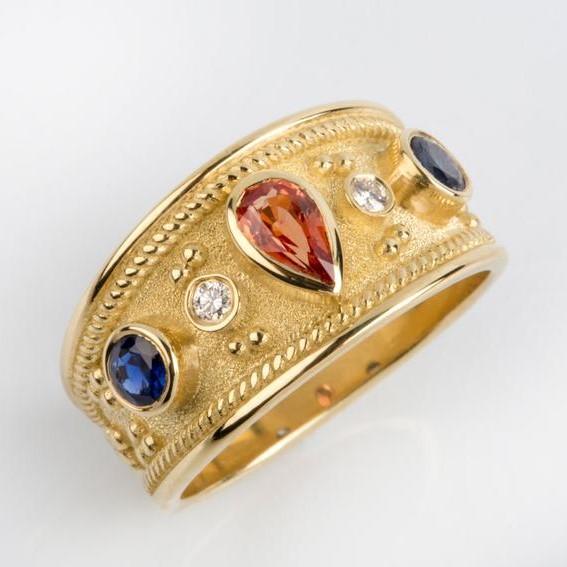 SAPPHIRE BYZANTINE RING - Danelian Jewelry