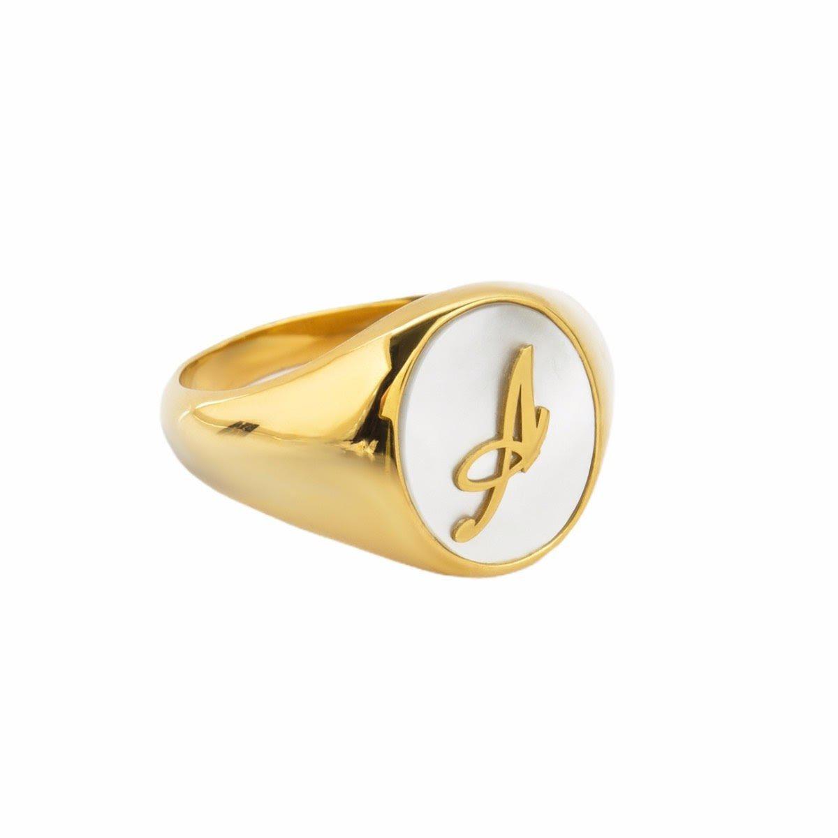OVAL LETTER RING - Danelian Jewelry