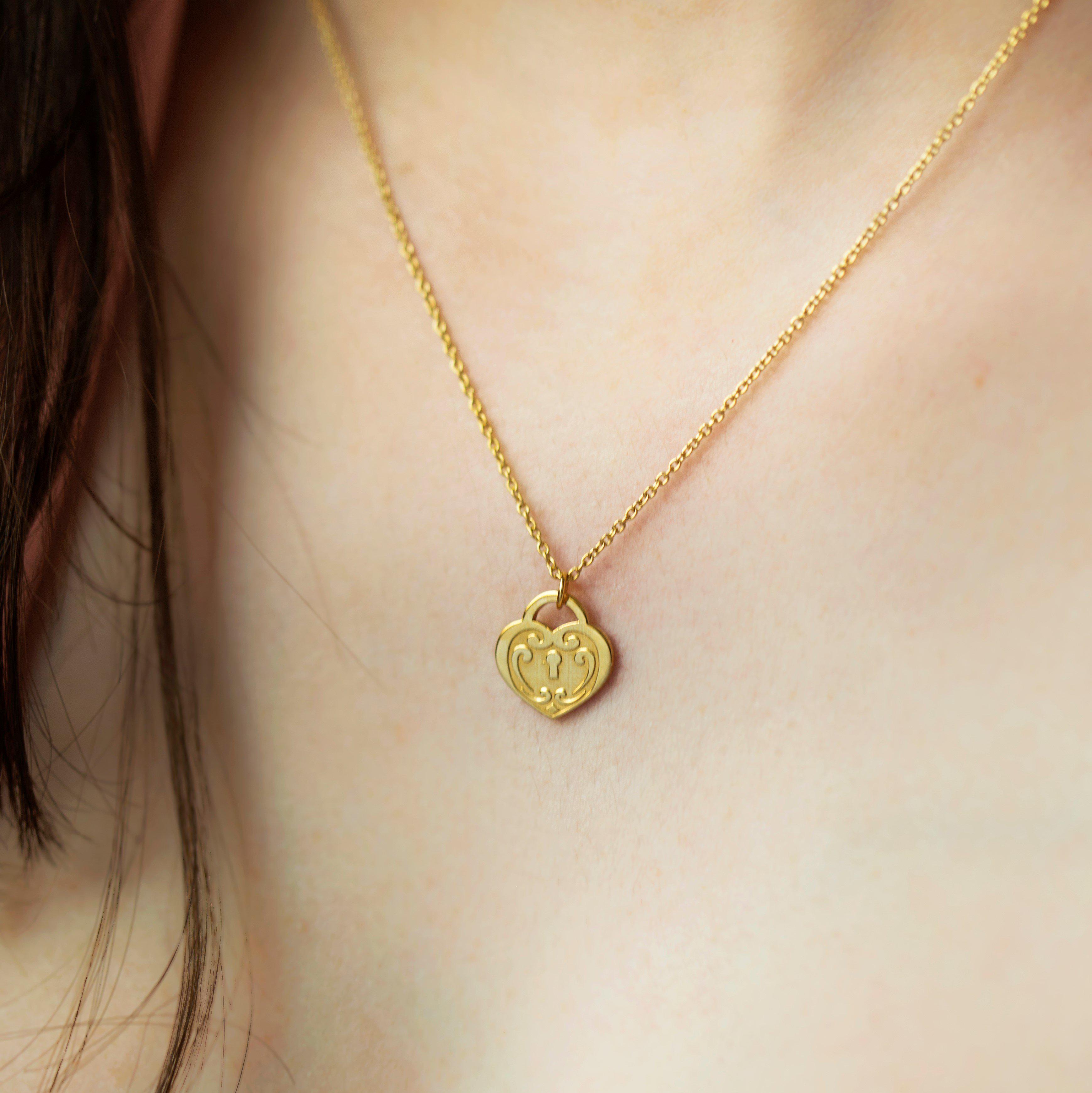 VICTORIAN HEART KEY NECKLACE - Danelian Jewelry